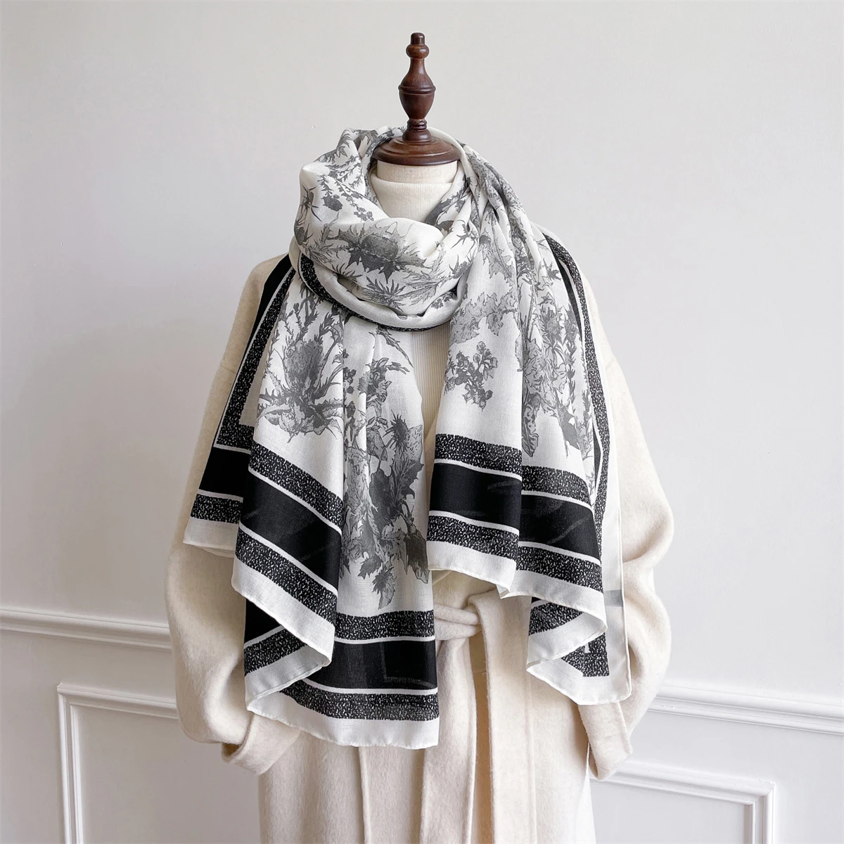 

88*180 см женский вискозный шарф с принтом, хлопок и лен, вентилируемая роскошная мягкая женская шаль с кисточками, мусульманский хиджаб, пашмина