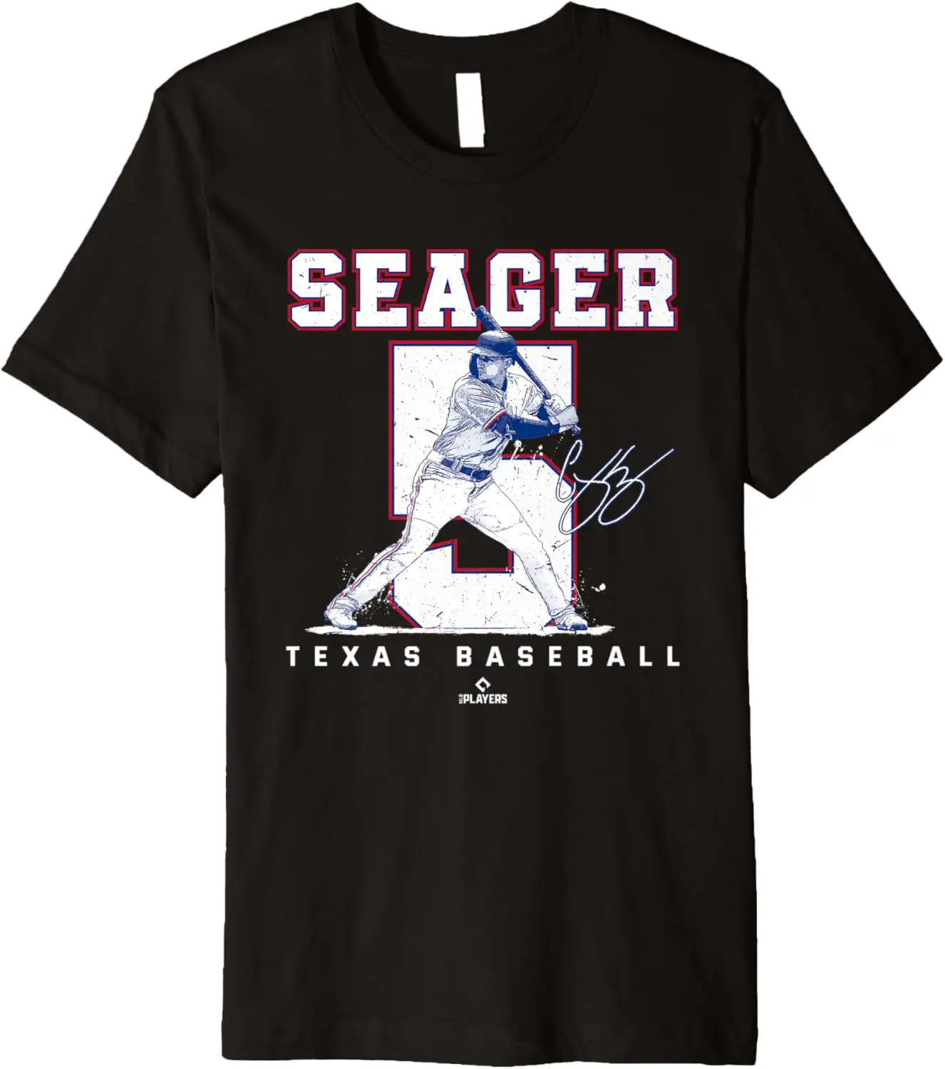 

Футболка премиум-класса с номером и портретом Corey Seager Texas MLBPA