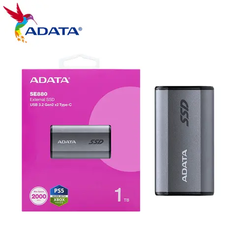 ADATA PSSD Portable Solid State Drive 500GB 1TB 2TB Mini External SSD USB 3.2 Gen2 Hard Drive for PC/Phone/Tablet Max 2000MB/s