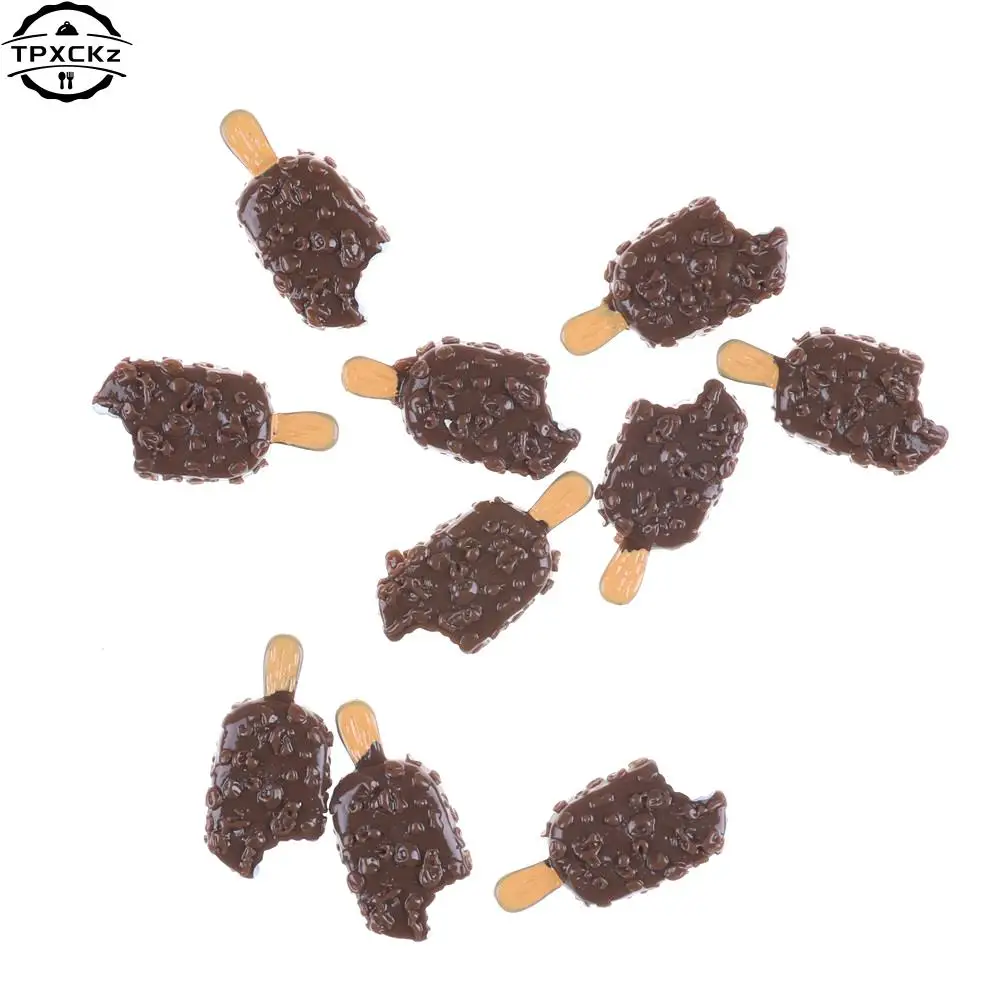 5pcs Crunchy Ice-lolly Simulation Food Mini Ice Cream Bar Resin Popsicle Model Flatback Resin Cabochons Scrapbooking Crafts DIY