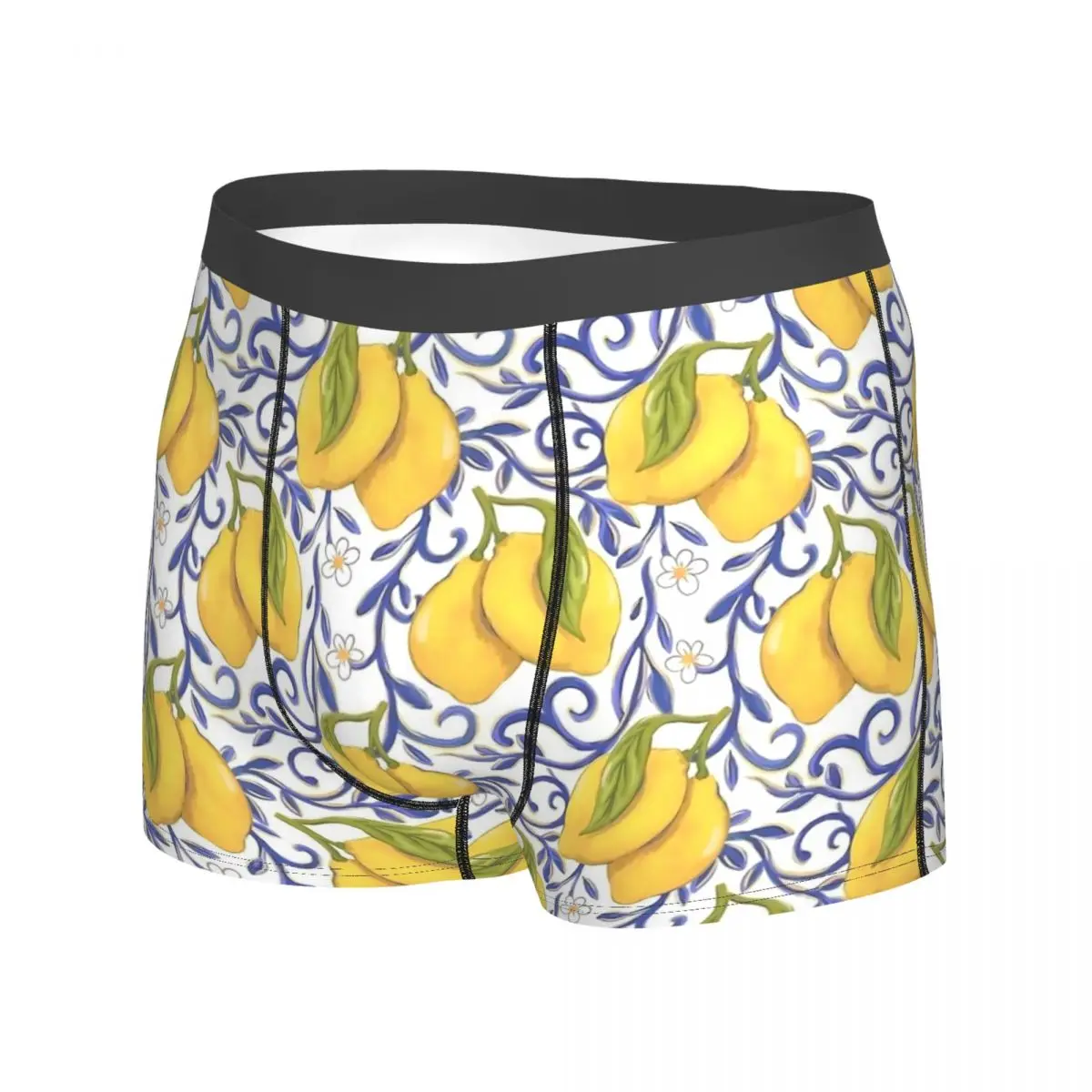 Lemon Underwear Painted Tile Style Citrus Male Panties Custom Cute Boxershorts Hot Shorts Briefs Plus Size