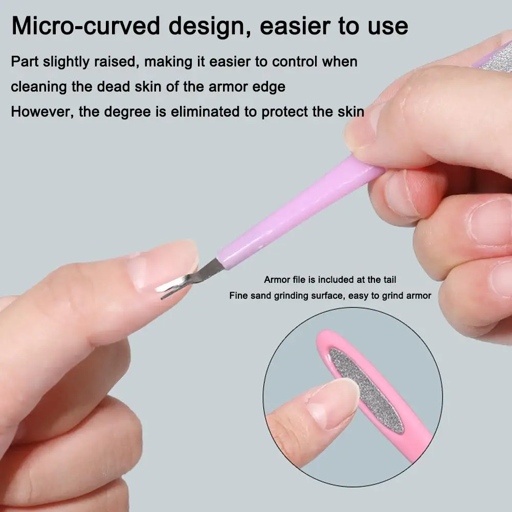 1PC ネイルキューティクルプッシャーペディキュアネイルキューティクルリムーバーツール爪の角質フォークニッパープッシャーマニキュアトリマー