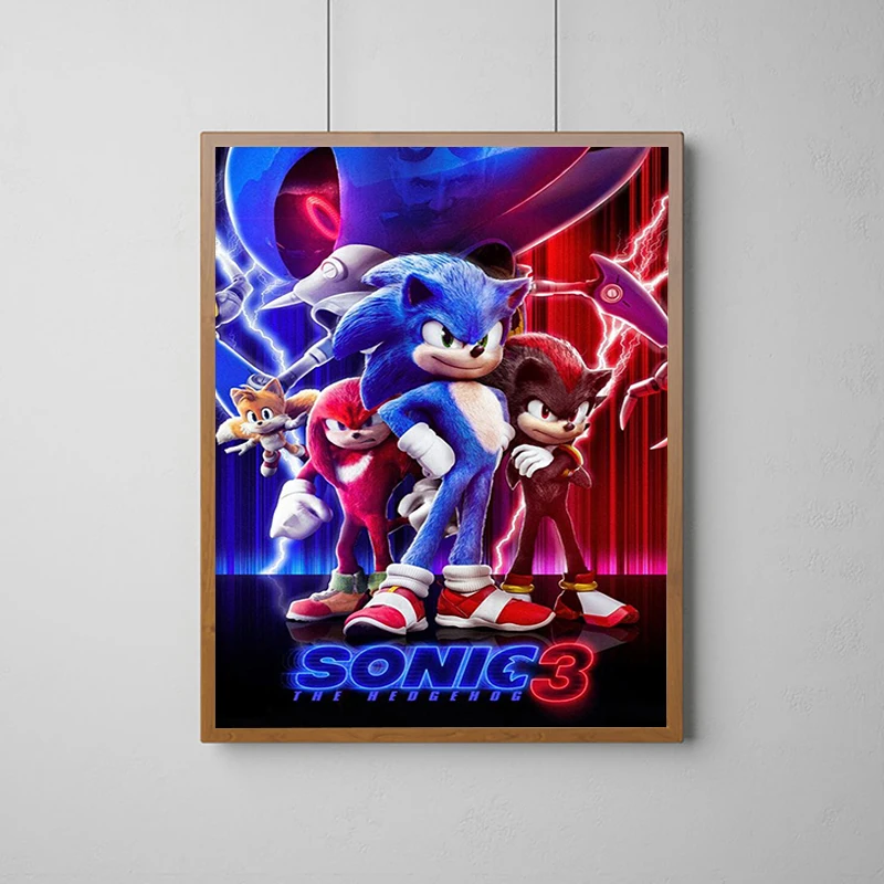 S-Sonic H-Hedgehog Poster Cartoon Game Poster Paintings for Bedroom Decoration Picture on the Wall Decor Home Accessory Room Art