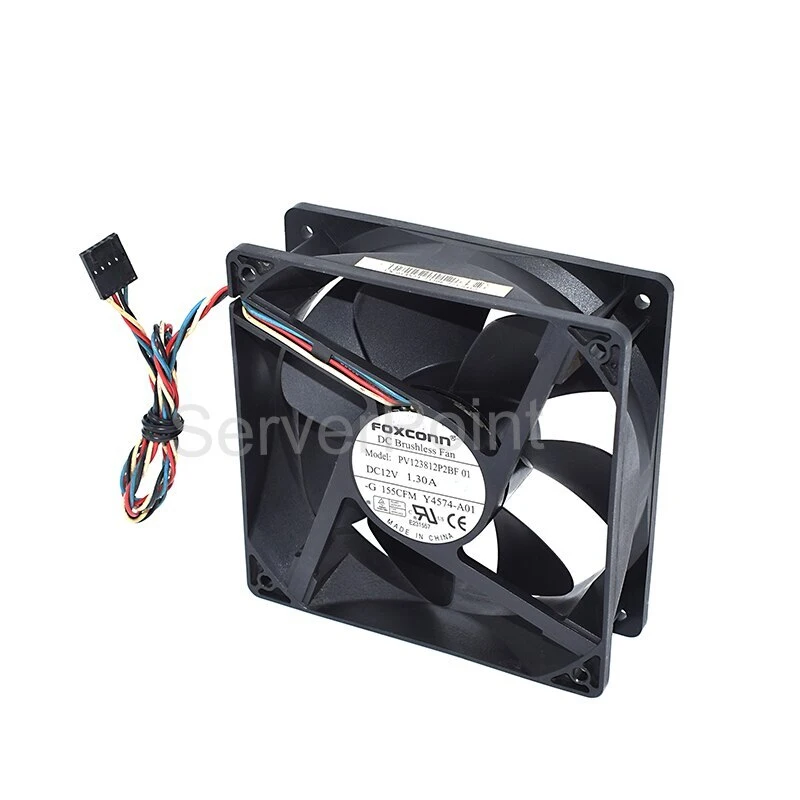 Test OK PV123812P2BF DC12V 1.3A 120*120*38mm 4 Wires Square Server Cooling Fan