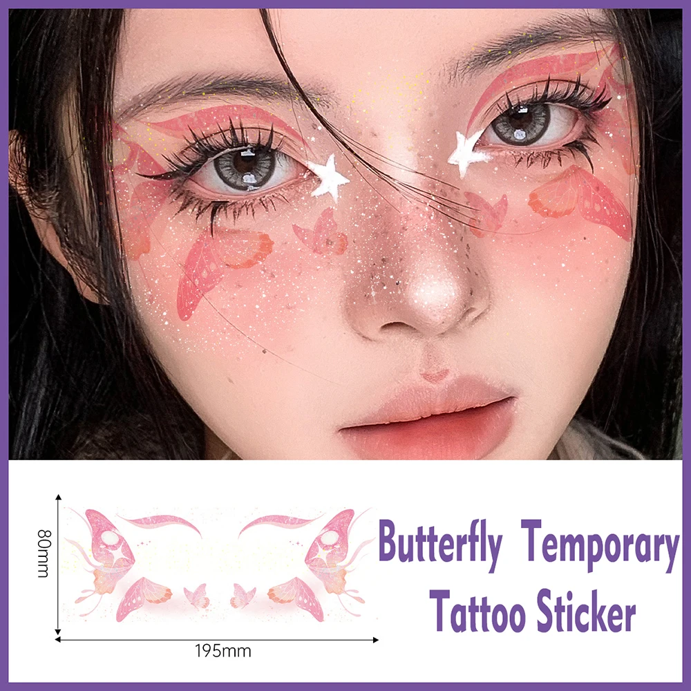 

1pc 3D Fairy Shiny Glittering Butterfly Face Tattoo Sticker Sexy Face Eye Temporary Tattoos Party Body Glitter Butterfly Sticker