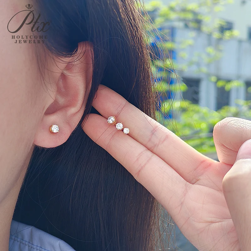 Laborgezüchtete Diamant-Ohrstecker 3mm Runde Form 925 Sterling Silber Vierkant-Fassung Edles Geschenk Großhandel Holycome Schmuck – Detail 36