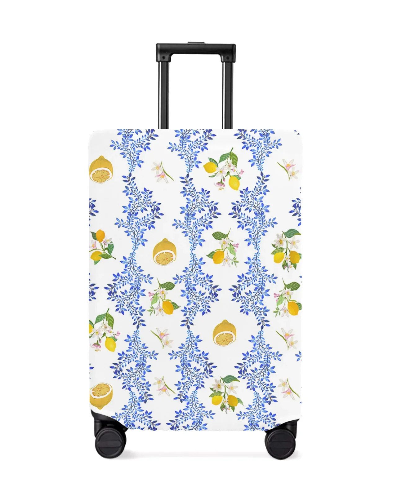 Vintage Lemon Flower Leaves Luggage Cover Stretch Suitcase Protector Baggage Dust Case Cover for 18-32 Inch Travel Suitcase Case