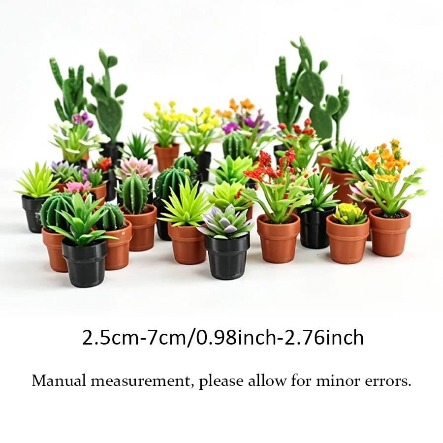 4/8pcs Micro Scene Mini Fake Potted Plants, Small Ornaments for Dollhouse Garden, Diorama Making, Desktop Display Decor, XJM
