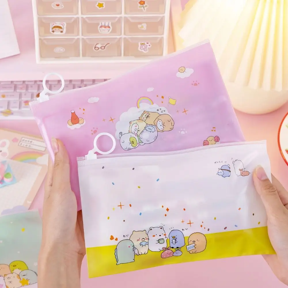 Kantong Ritsleting Pvc Kapasitas Besar Tipe Ritsleting Tas File Transparan Folder File Zip Tahan Air Portabel Siswa