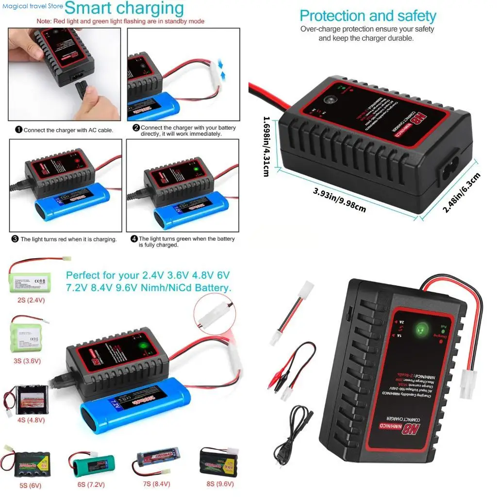 N2UB N8 Intelligent NiMH/NiCD Battery for Remote Control Toy 2.4-9.6V Nimh