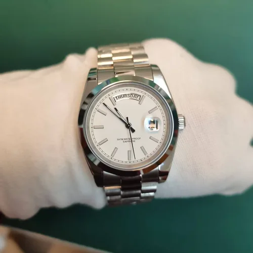 Imagen 2 del producto Reloj de pulsera para hombre de tamaño pequeño, cristal de zafiro, acero inoxidable, natación, resistente al agua hasta 50M, movimiento de cuarzo, DD36MM