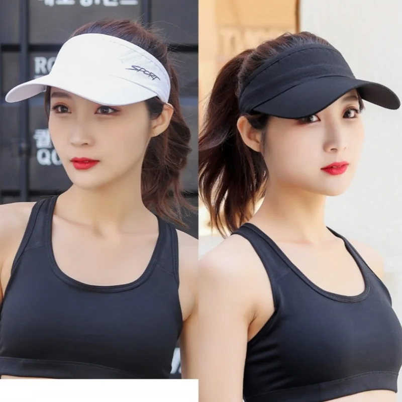 Letter Printed Top Empty Sports Tennis Sunhat Adjustable Sunshade Hat Visors Summer An-ti UV Quick Dry Running Golf Baseball Cap view 3