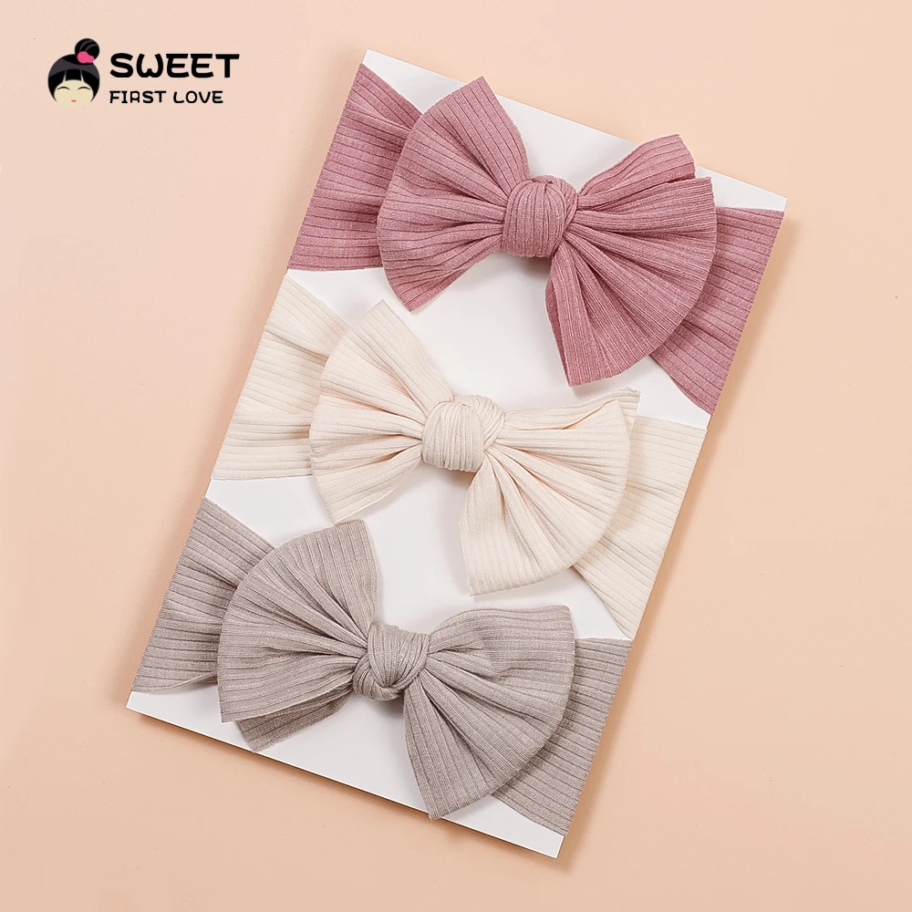 3Pcs/Lot Baby Girl Headband Set Girls Bow Knotted Hair Bands for Newborn Elastic Turban Kids Headwear Baby Hair Accessories