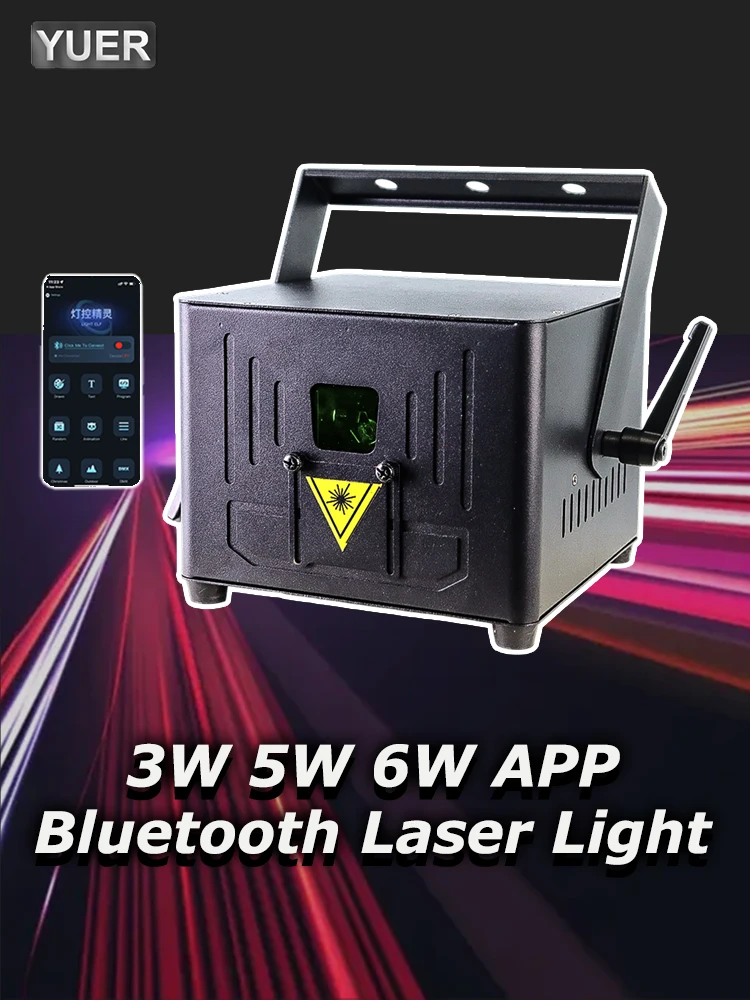 YUER Bluetooth App 3W 5W 6W RGB Animation Laser Licht Scanner Projektor Bühne Licht DJ Disco bar Club Party Hochzeit Weihnachten