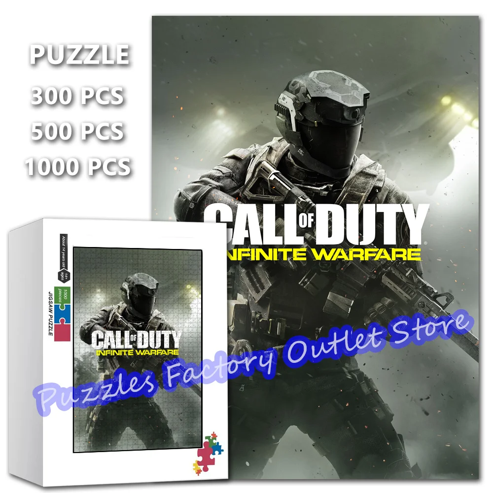 Call of Duty Game Video Print Jigsaw Puzzles 300/500/1000 Pieces Wooden Puzzles for Adult Decompress Educational Kids Toys