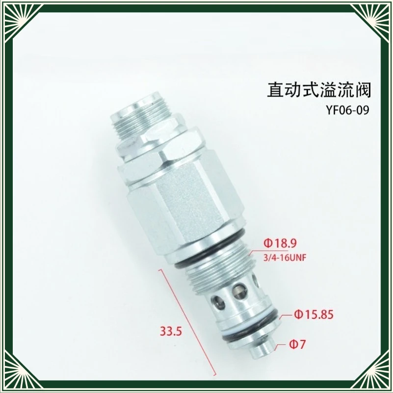 1PC New Hydraulic Threaded Cartridge Directly Operated Relief Valves YF06-09 Safety Valve Hydraulic Valve