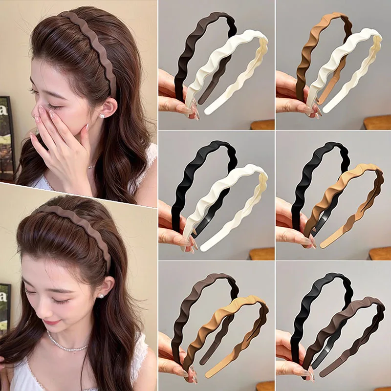 Solid Wave Plastic Hairband For Women Girls Sweet Hair Ornament Headband Hair Hoop Hair Band Fashion Hair Accessories view 2