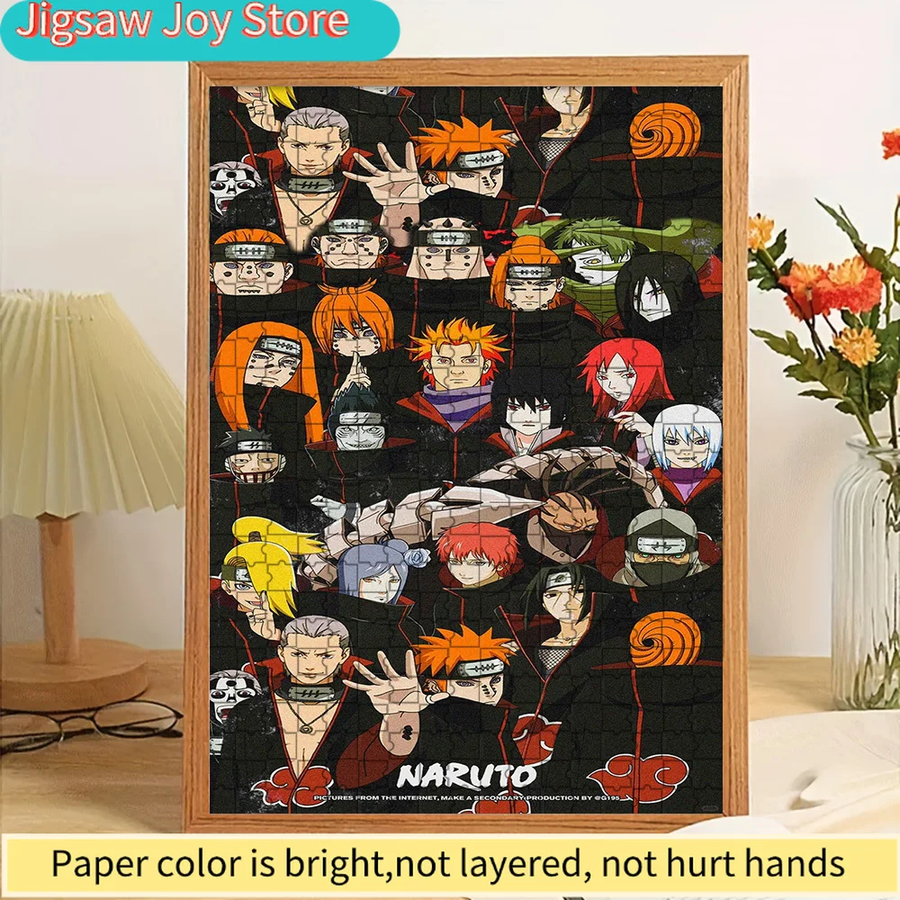 Rompecabezas de Papel con Diseño de la Organización Akatsuki de Naruto, con los Miembros de la Organización y Símbolos de Nubes Rojas, Material de Papel Grueso Premium