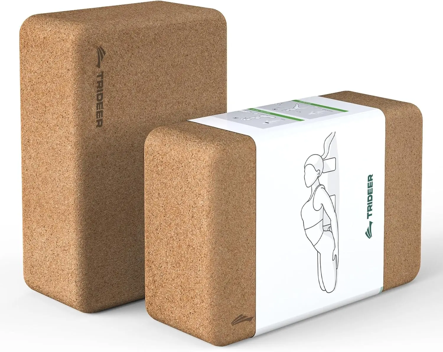 

Cork Yoga Blocks 2 Pack, Natural High Density Yoga Block with Non Slip Surface for Yoga Pilates Stretching