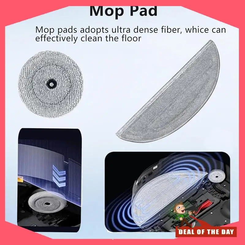 จัดส่งตลอด 24 ชั่วโมง 4 ชิ้นแผ่นซับล้างทําความสะอาดได้สําหรับ Roborock Saros 10 / G30 / S9 Maxv Ultra อะไหล่เครื่องดูดฝุ่น