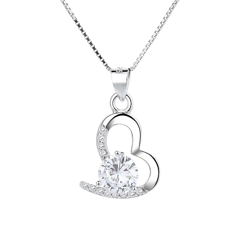 

Heart Love Pendant S925 Fashionable Women's Diamond Sterling Silver Necklace