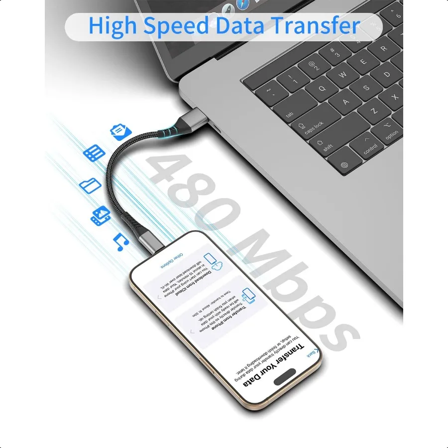 6-дюймовый короткий кабель USB C для быстрой зарядки, 2 упаковки, кабель USB A — USB C длиной 0,5 фута, короткий кабель USBC, плетеный кабель USB типа C 3A для iPhone