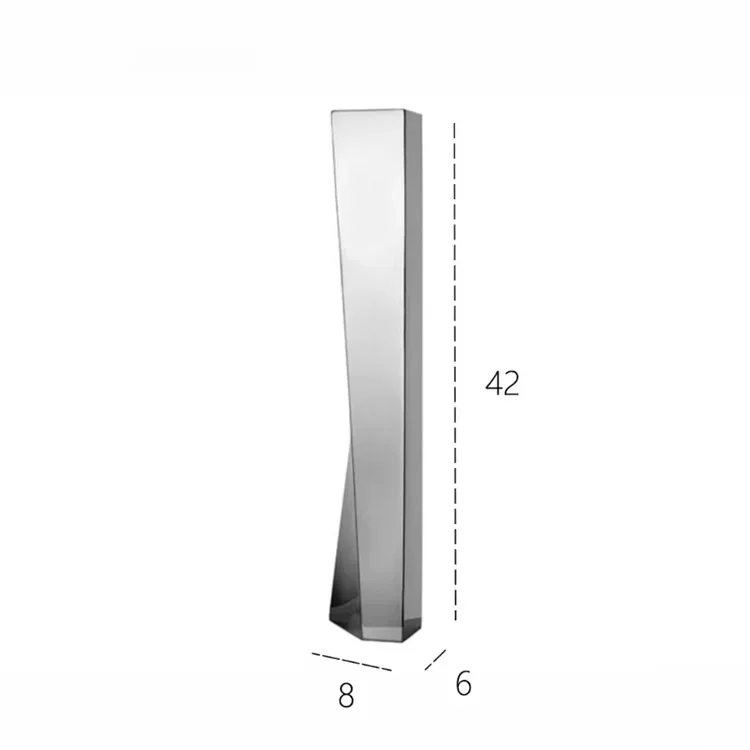 Stainless steel design high vase, niche wabi sandy wind slender flower arrangement, modern minimalist