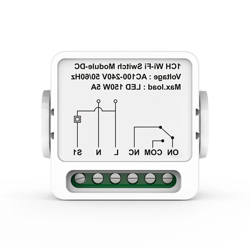JHD AC 100-240V 1CH Dry Contact Wifi Relay Switch Module Tuya Smart Life App Controlled