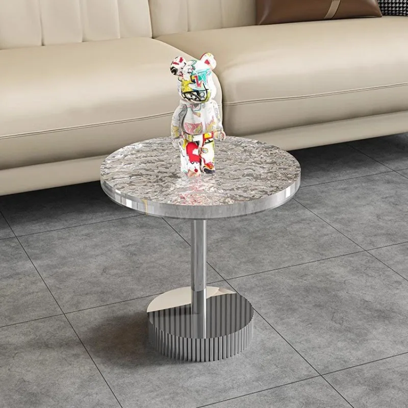 Round Trendy Coffee Table Simple Vintage Professional Room Decor Large Size Side Table Salon Mesas Bajas Lounge Suite Furniture