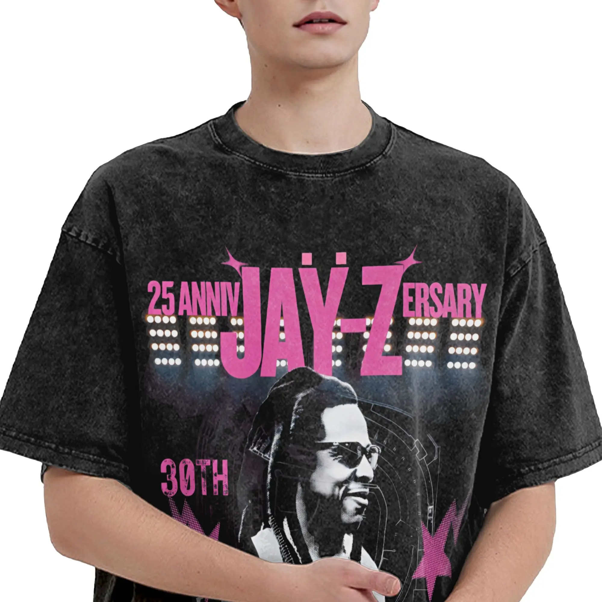 Summer Jay Z 30th Reasonable Doubt 25th Blueprint JAŸ-Z 30 Tour  Washed Shirt Merch Harajuku T-Shirts  Men Women Tee
