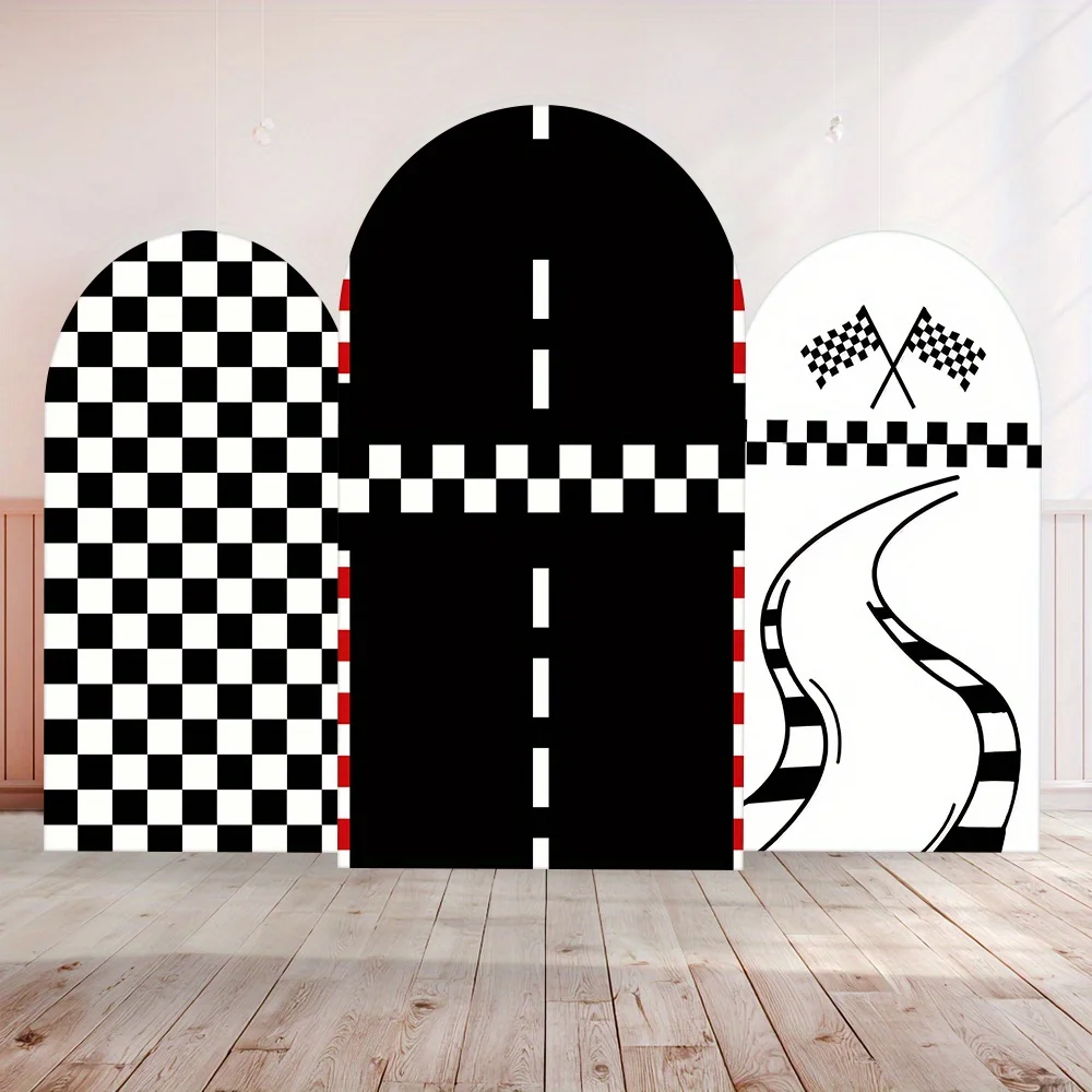 

Тематический арочный фон для гоночной трассы, стильный, прочный, декор для детского дня рождения/вечеринки, сезонное использование, сцена для мероприятий