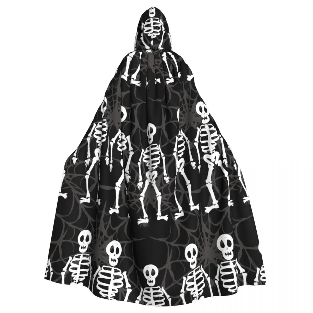 

Medieval Halloween Cosplay Cloak Hooded Cape Day Of The Dead Skeleton Coat Long Trench Costume Wizard Cloak