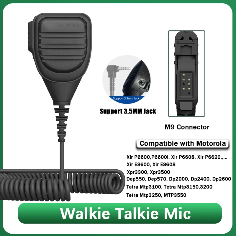 

Портативный динамик Walkie Talkie, совместимый с микрофоном PMMN4075 PMMN4076 PMMN4071A Motorola Xir P6600 P6608 P6628 Dep550
