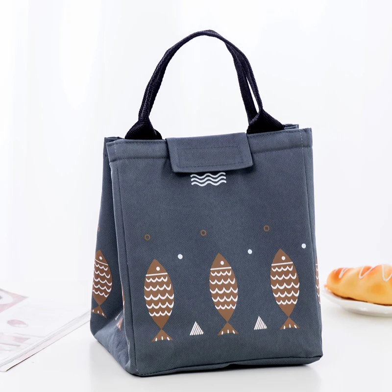 Hot Sales! Waterproof Oxford Tote Lunch Bag Large Capacity Thermal Food Picnic Lunch Bags for Women kid Men Fish Pattern