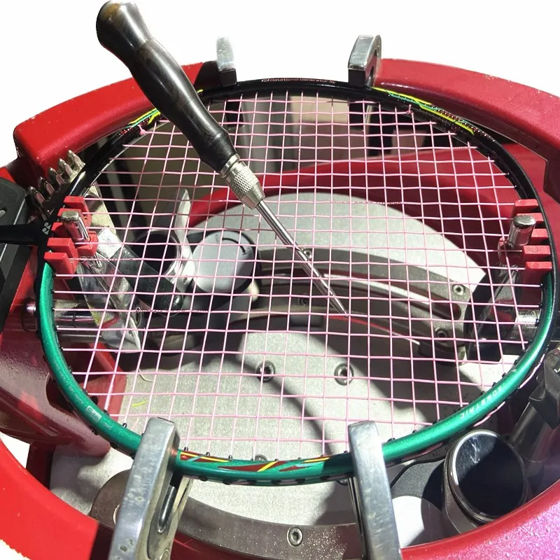 New Durable Badminton Racquet Threading Machine Tools Threading Cone Trimmer Black Purple Sandalwood Handle Removable