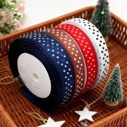 (25 yards/roll) 10mm dots printed cartoon satin ribbon gift wrap decoration ribbons
