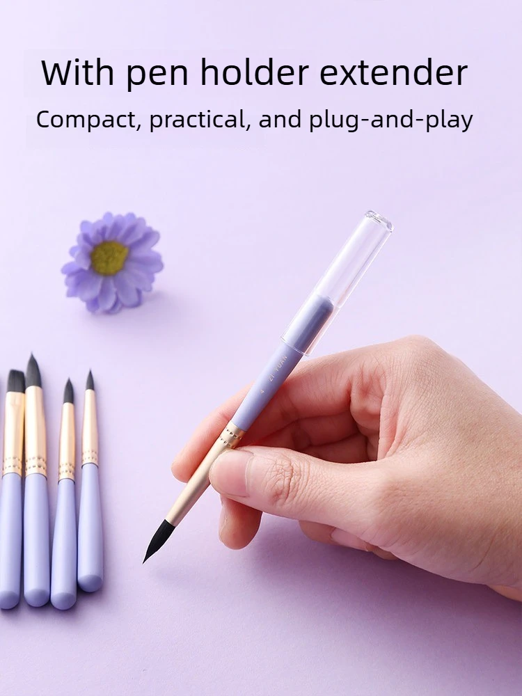 6 PCS Mini Short Handle Nylon Watercolor Paint Brushes for Acrylic Coloring Oil Painting Brushes Art School Supplies Stationery