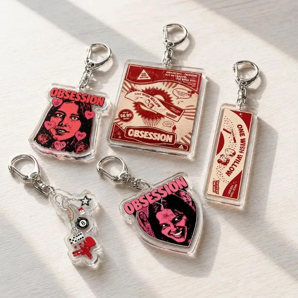 Horror Obsession 2026 Keychain for Accessorie Bag Charm Nikki Scary One Wish Willow Farming Keyrings Jewelry Fans Gifts