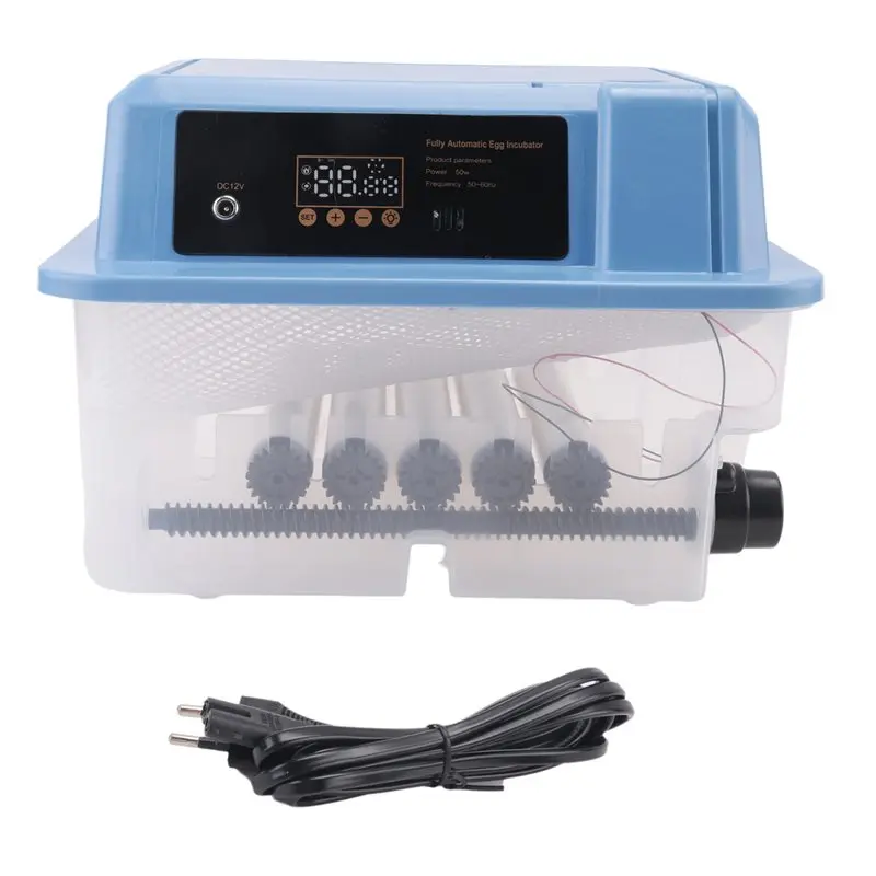 Automatic Intelligent Hatching Machine With 12 Egg Capacity, Temperature Controlled Incubator Featuring Turner, Candler EU Plug