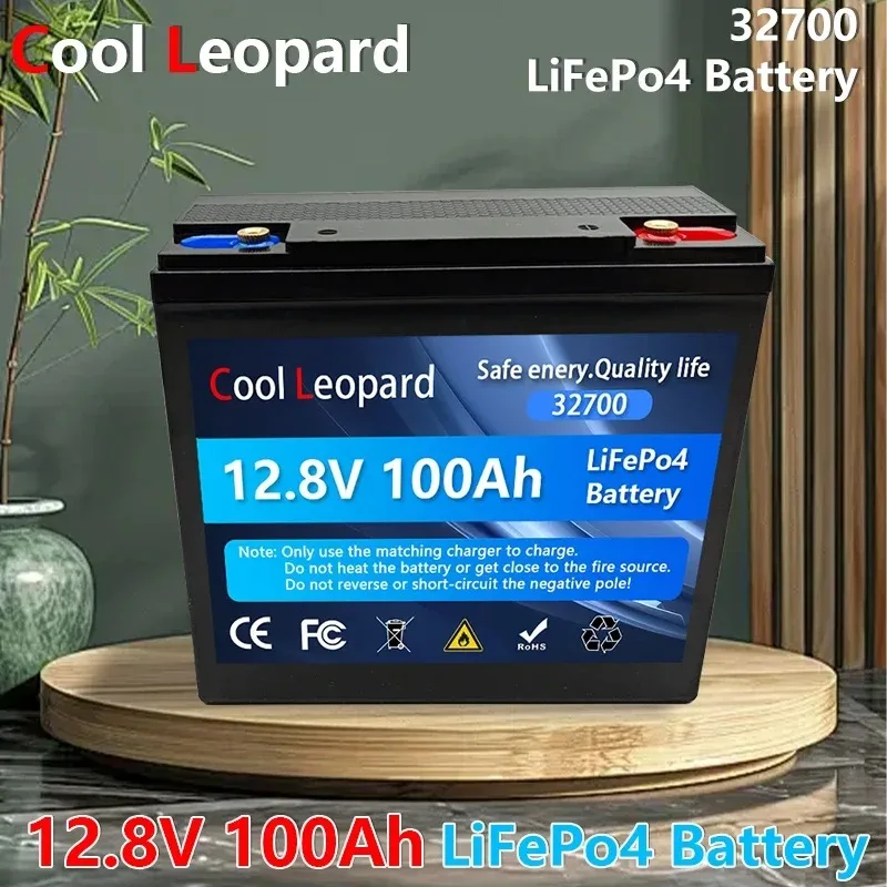

100A BMS Built-in 32700 12.8V LiFePO4 Battery RV Rechargeable Lithium Iron Phosphate Solar Power System RV House Trolling Motor