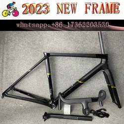 T1100 Road Bicycle Carbon Frame C68 bicycle Frameset With Handlebar Racing Bike Frame Disc Brake Custom Logo DPD Free Ship