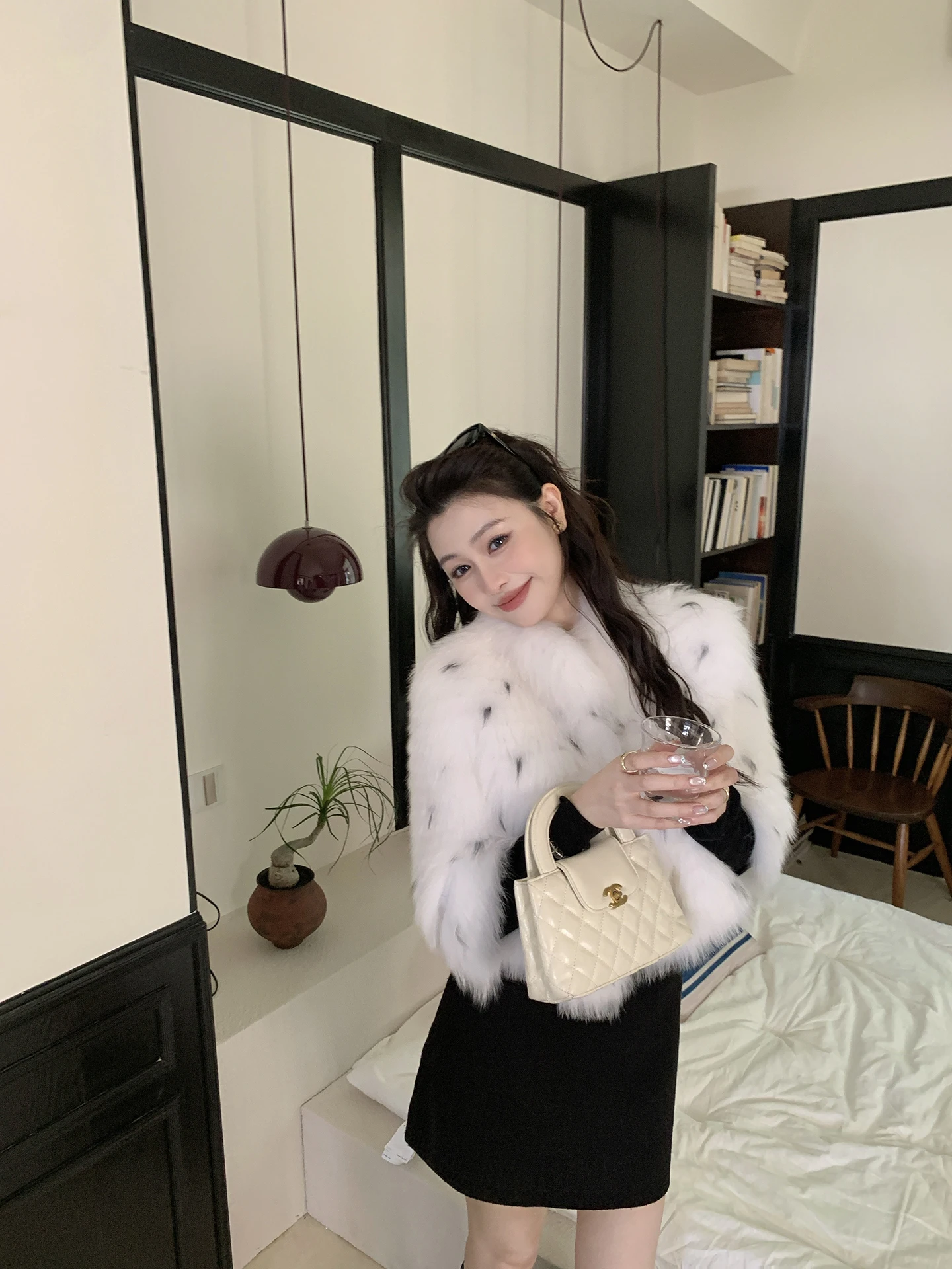

ort Fur Coat Women's Stand Collar Saga Pelt Comfortable Warmth Universal Fit Youth And Middle-Aged Five Sve Length