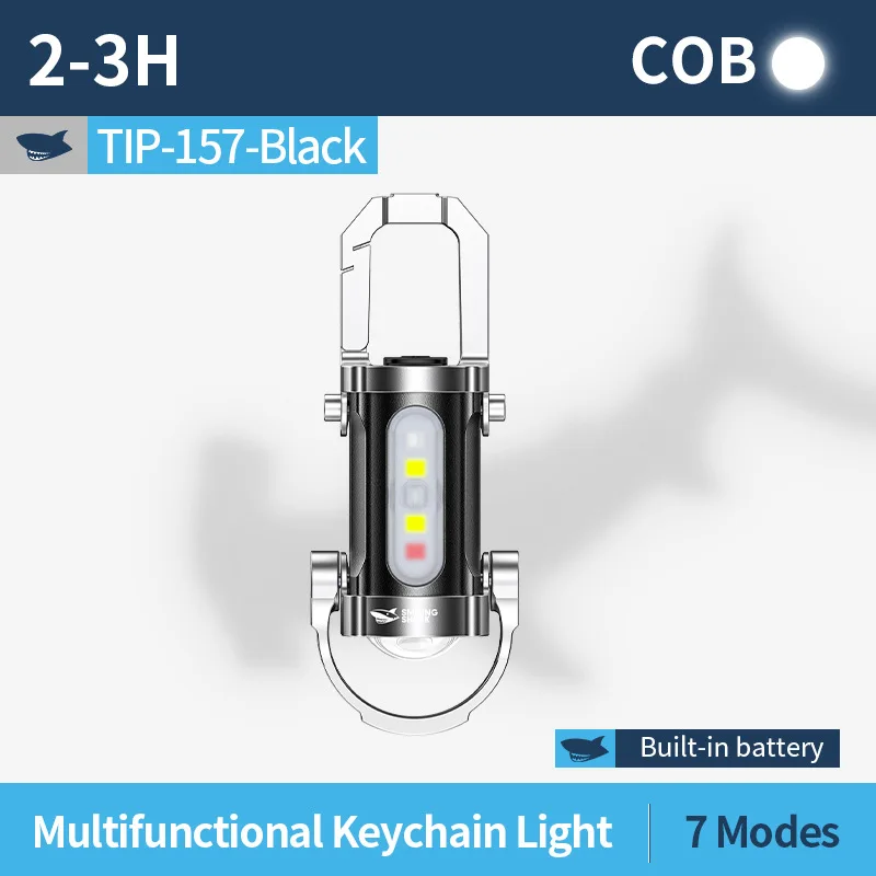 Mini Keychain Flashlight Rechargeable Waterproof Emergency Work Lights with SOS Alarm Safety Warning Light for Outdoor Camping