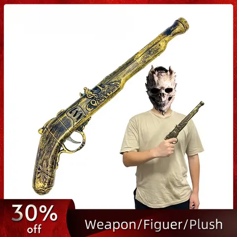 40cm/15.75in 해적 총 플라스틱 코스프레 무기 모델 소품 Katana 할로윈 장식 주변기기 장식품 디스플레이 생일 선물