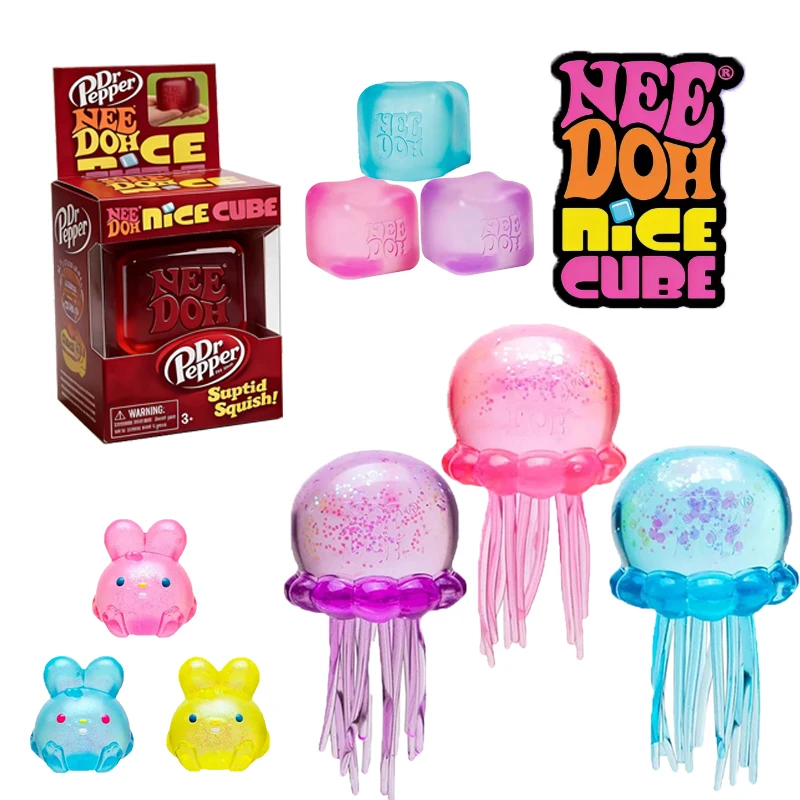 

squishy Needoh Fuzz Ball Jellyfish Squishy Random Color Soft Stress Relief Toy Cute Relaxing Squeeze Sensory Toy festival gifts