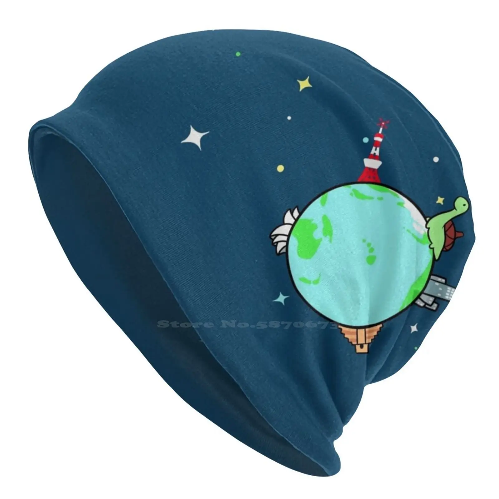 Globetrotter Sheldon Knitted Hat Warm Beanie Outdoor Caps Sheldon The Tiny Dinosaur Who Thinks Hes A Turtle Comics Webcomic Cute