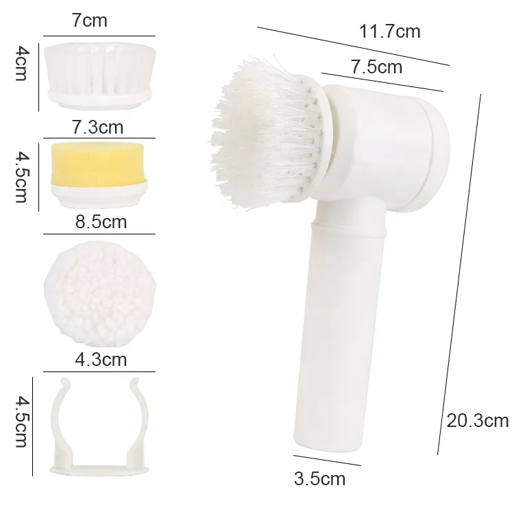 Kitchen Clean Tool USB or Battery Bathroom Bathtub Cleaning Brush Spin 5-In-1 Handheld Kitchen Electric Cleaning Brush