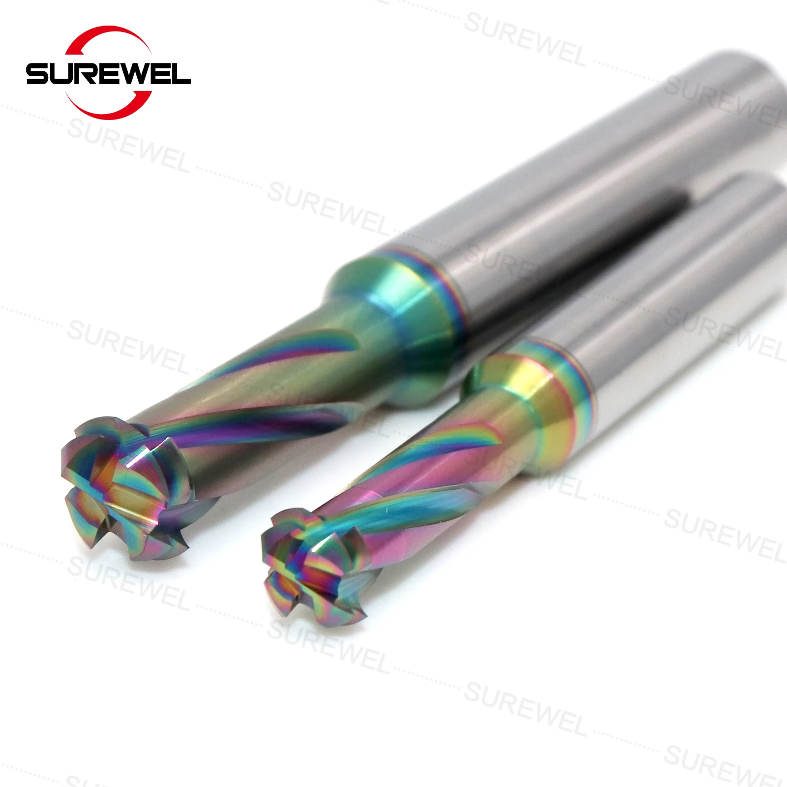 SUREWEL Multifunctional 3 in 1 thread milling cutter M1.6-M12 Drilling and milling chamfered carbide Metric threading End Mills