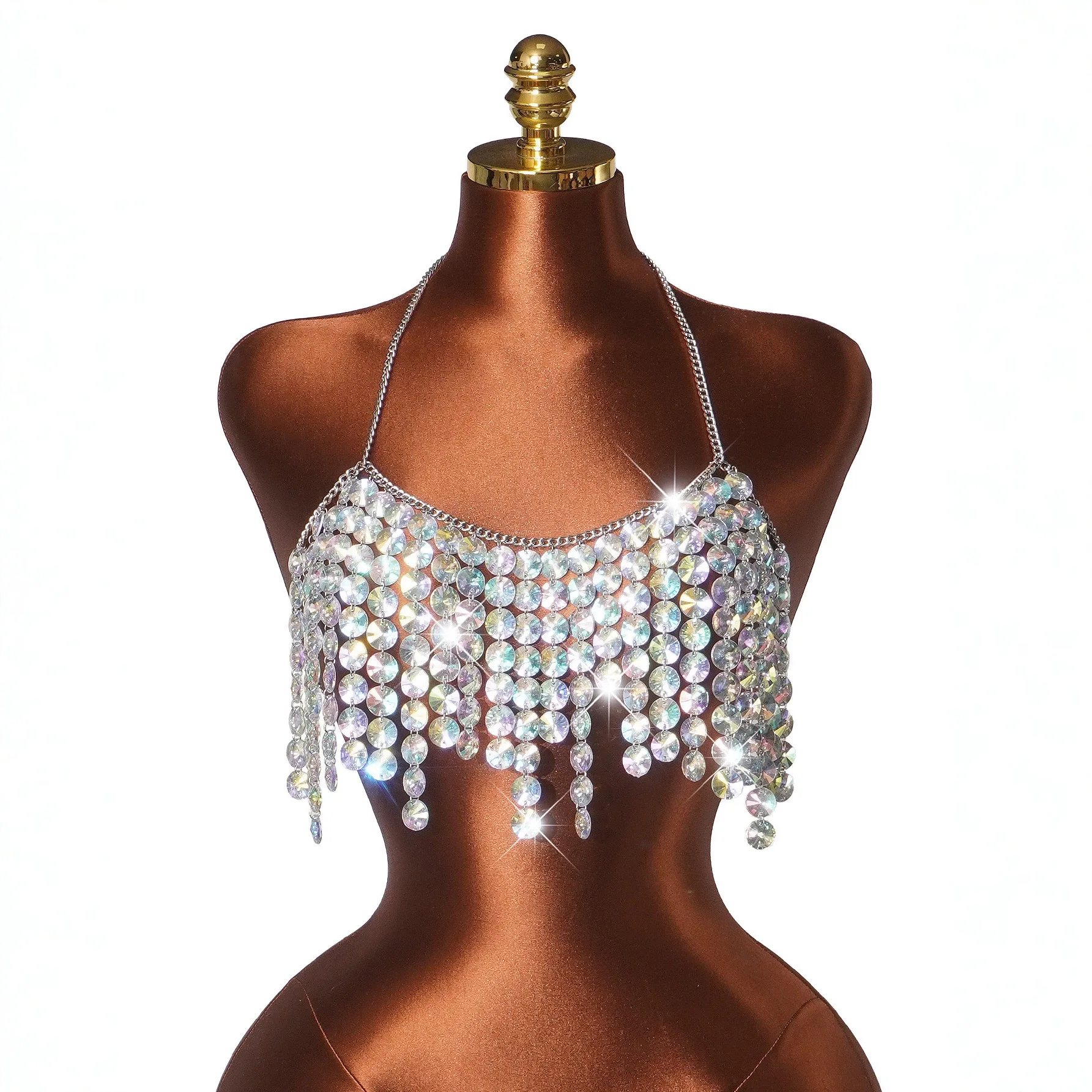 Tanks Tops Women Top Halter V Neck Sleeveless Camis Sexy Tassel Sequins Y2k Streetwear Backless Elegant Work Slim Fit 2026