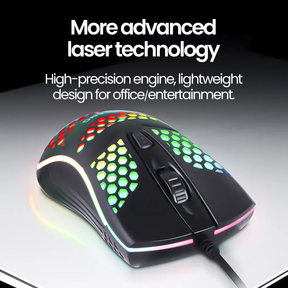 Gaming mouse 1600DPI desktop laptop mute USB wired mouse RGB illuminated office computer wired mouse